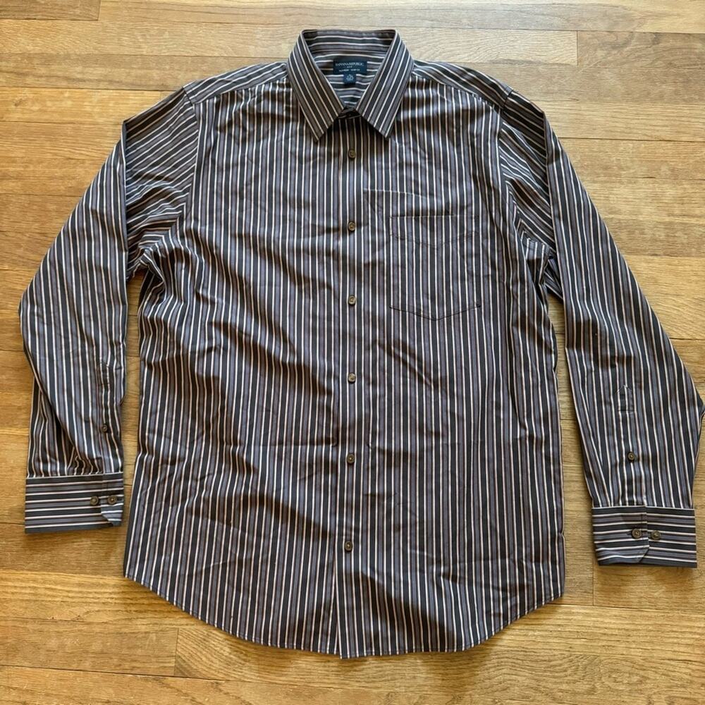 Banana Republic purple rust no iron slim fit button-down shirt top size XL
b32